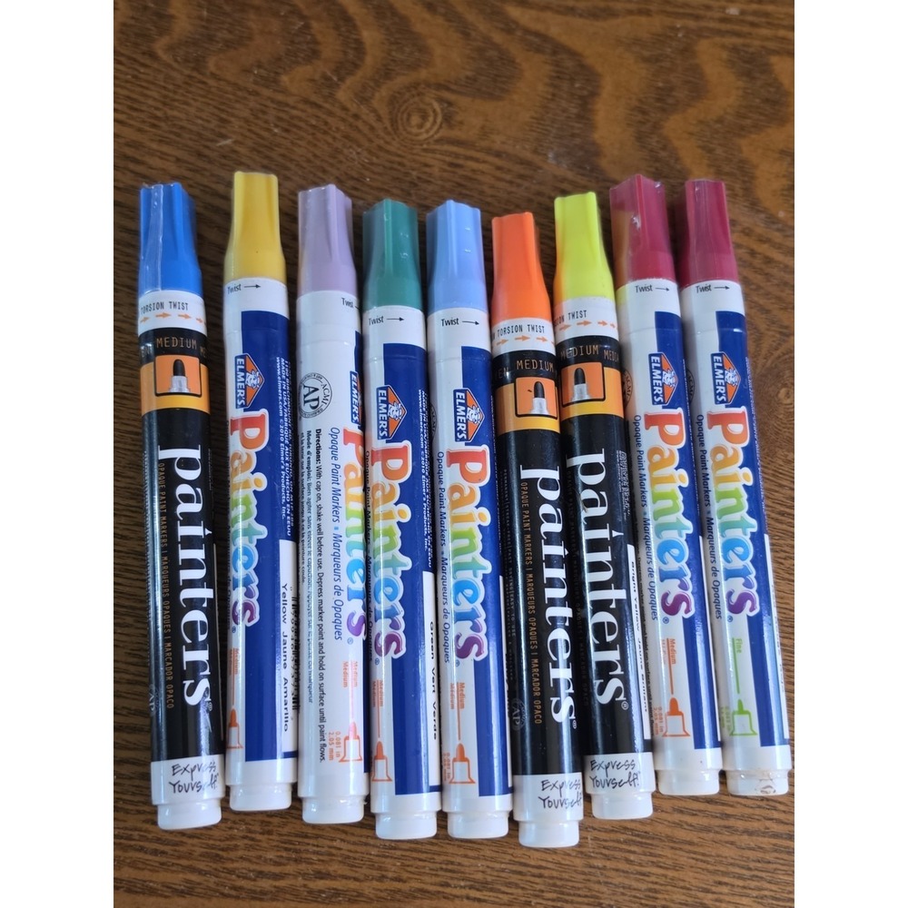 Elmer's‎ Medium Tip Opaque Painters Markers Lot 8 And 1 Fine - New